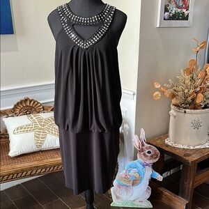 Black Studded Sleeveless Dress